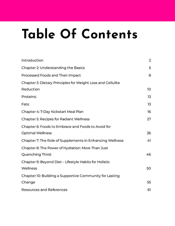 Radiant Wellness: The Ultimate Diet Guide for Fat Loss and Cellulite Reduction